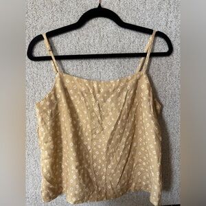 Thread & Supply Mustard Yellow Floral Camisole-size Medium. NWOT.
